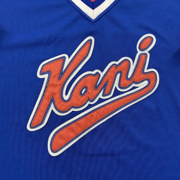 Vintage Kani Hockey Jersey Mens Large Blue Orange Hip Hop Throwback Rap Skate - Picture 2 of 16